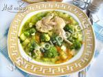 Суп с перепелами и капустой брокколи