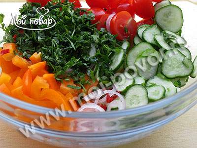 Пикантный овощной салат